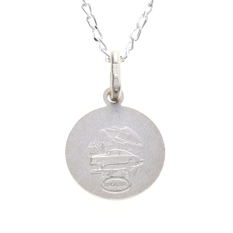 Alexander Castle Small Double-Sided 925 Sterling Silver St Christopher Necklace for Women - 12mm Saint Christopher Medal with 16" Silver Chain & Jewelry Gift Box - Image 4